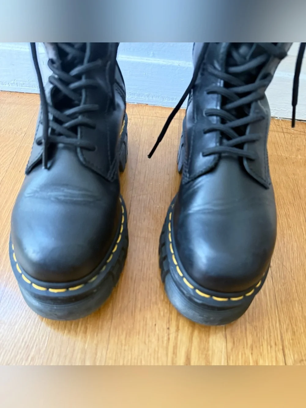 Dr. Martens Audrick 20-Eye Nappa Lux Platform Boots - EU 38